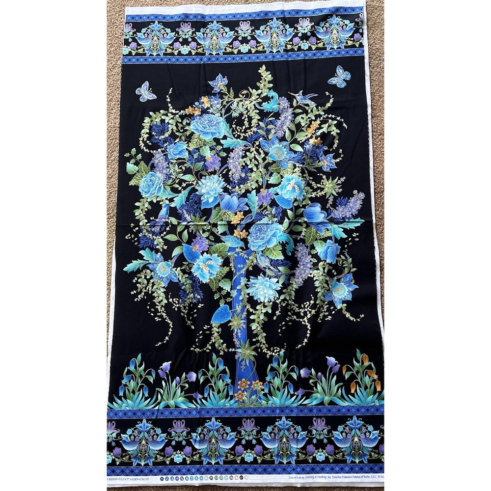Chong A Hwang Tree of Life Eden Fabric Panel Timeless Treasures Whole Quilt Kit